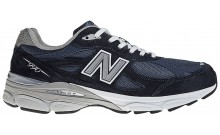 Navy White Mens Shoes New Balance 990v3 AB7636-633