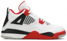 Red Kids Shoes Jordan 4 Retro OG PS BV5728-694