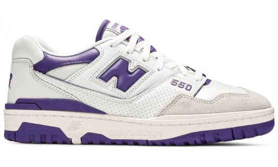 White Purple Womens Shoes New Balance 550 BY2462-707