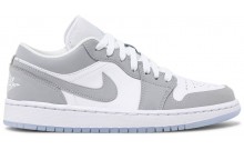 White Grey Womens Shoes Jordan 1 Low MN1114-722
