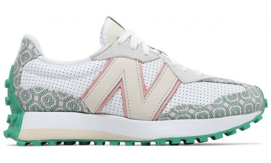 White Green Womens Shoes New Balance Casablanca x 327 OH8623-760